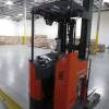 Toyota 3500 lb. cap. electric stand on reach fork lift - 4