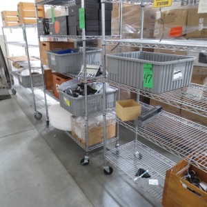 (Lot) Items on wire shelves